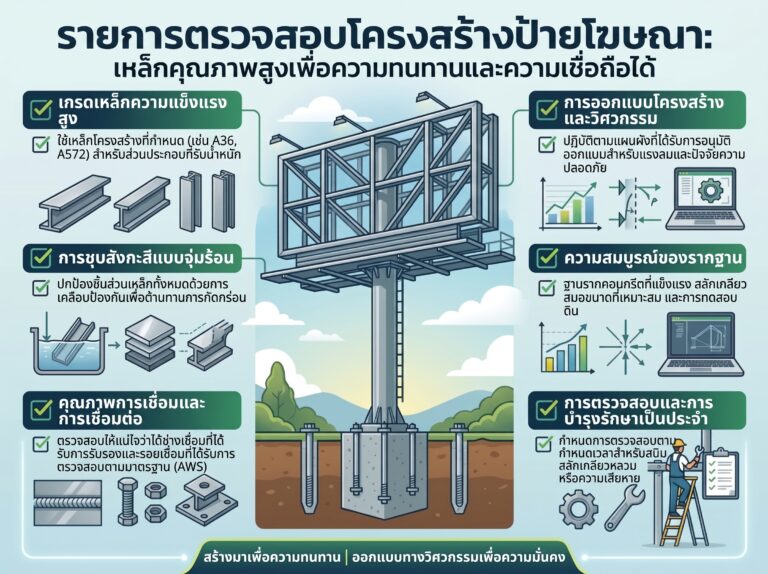 ทำโครงสร้างป้าย Billboard ต้องดูอะไรบ้าง เลือกเหล็กคุณภาพสูง ทนทาน มั่นใจ