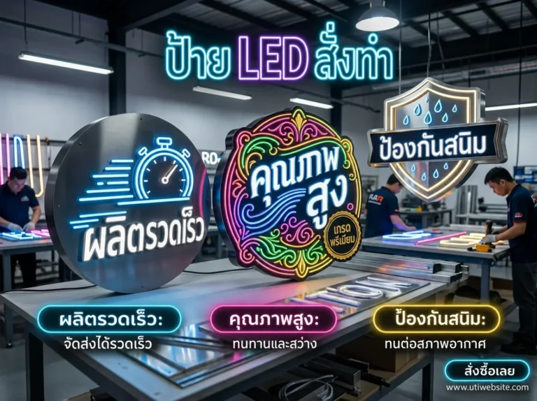 รับทำป้ายตัวอักษรไฟ LED ไม่เป็นสนิม ผลิตไว คุณภาพสูง