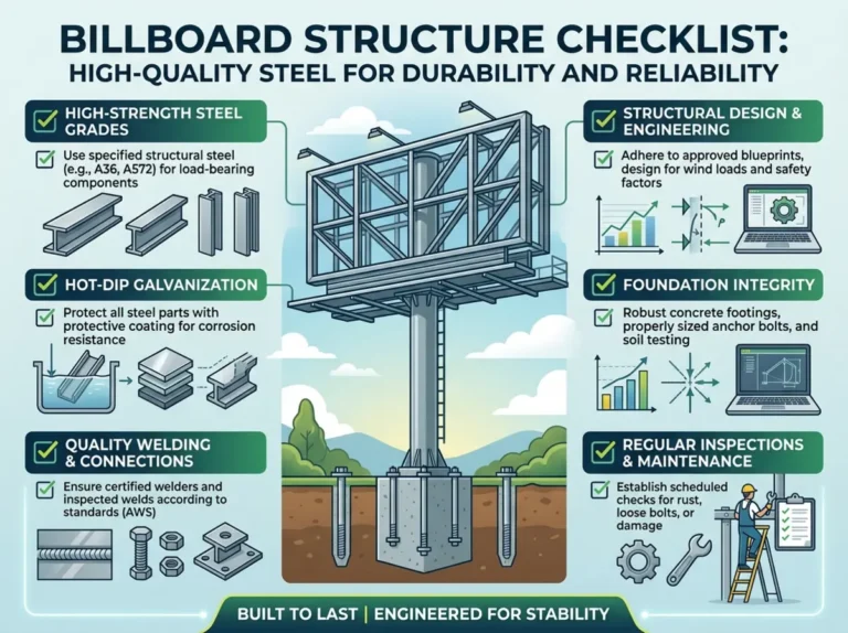 ทำโครงสร้างป้าย Billboard ต้องดูอะไรบ้าง เลือกเหล็กคุณภาพสูง ทนทาน มั่นใจ